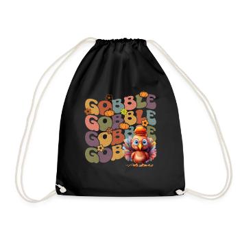 Happy Thanksgiving: Gobble Gobble Happy Turkey Day - Sac de sport léger - noir - Devant