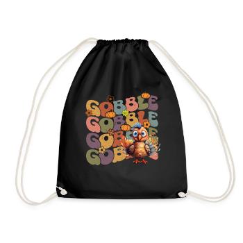 Happy Thanksgiving: Gobble Gobble Happy Turkey Day - Sac de sport léger - noir - Devant
