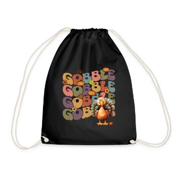 Happy Thanksgiving: Gobble Gobble Happy Turkey Day - Sac de sport léger - noir - Devant