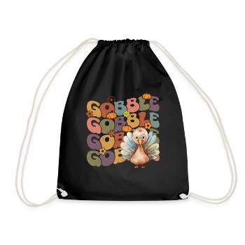Happy Thanksgiving: Gobble Gobble Happy Turkey Day - Sac de sport léger - noir - Devant
