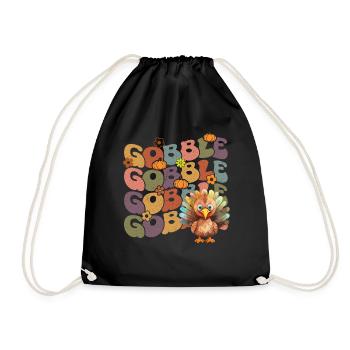 Happy Thanksgiving: Gobble Gobble Happy Turkey Day - Sac de sport léger - noir - Devant