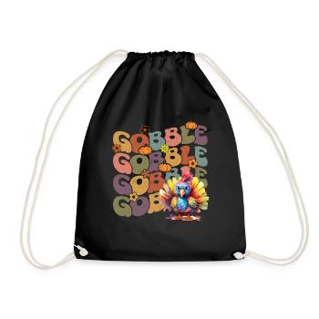 Happy Thanksgiving: Gobble Gobble Happy Turkey Day - Sac de sport léger - noir - Devant
