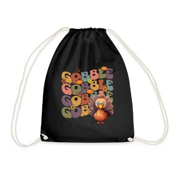 Happy Thanksgiving: Gobble Gobble Happy Turkey Day - Sac de sport léger - noir - Devant