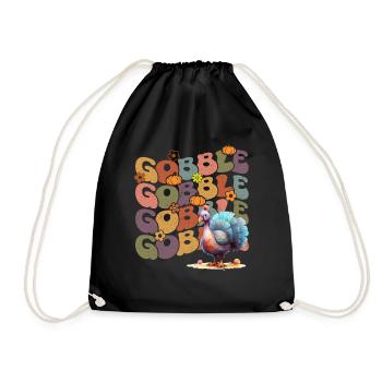 Happy Thanksgiving: Gobble Gobble Happy Turkey Day - Sac de sport léger - noir - Devant