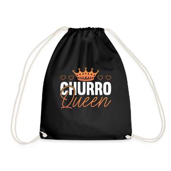 Churro Queen Mexican Food Dessert Fried Dough - Drawstring Bag - black - Front