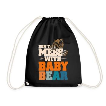 Don't Mess With Baby Bear - Turnbeutel - Schwarz - Vorne