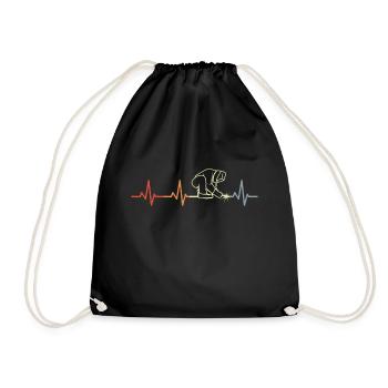 Welding Heart Line - Drawstring Bag - black - Front