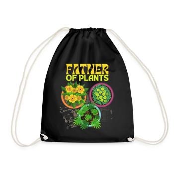 Father of Plants Funny Saying for Plant Dad - Drawstring Bag - black - Front