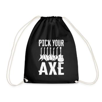 E Guitar Player Electric Guitar Music Pick Your - Drawstring Bag - black - Front