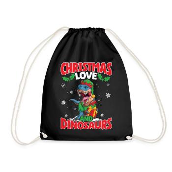 Dino Boy Enfants Noël Amour Dinosaure - Sac de sport léger - noir - Devant