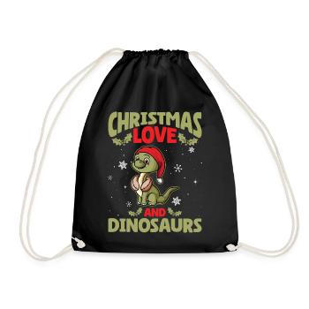 Dino Boy Enfants Noël Amour Dinosaure - Sac de sport léger - noir - Devant