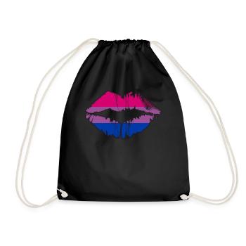 Bisexual Pride Flag LGBTQ Lips - Turnbeutel - Schwarz - Vorne