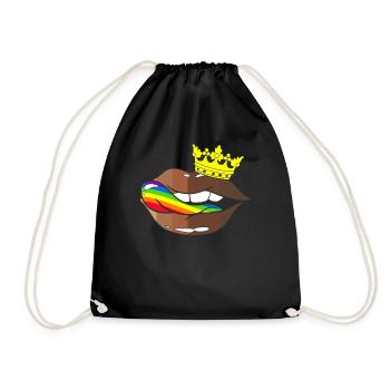 LGBTQ Rainbow Black Pride Crown Melanin Lips - Turnbeutel - Schwarz - Vorne