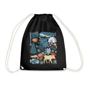Alaska - Drawstring Bag - black - Front