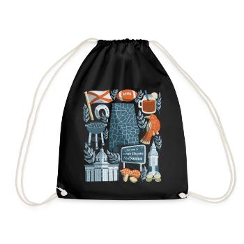 Alabama - Drawstring Bag - black - Front