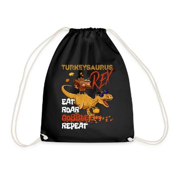 Les enfants drôle Turkeysaurus Rex Dab Dinde Dino - Sac de sport léger - noir - Devant
