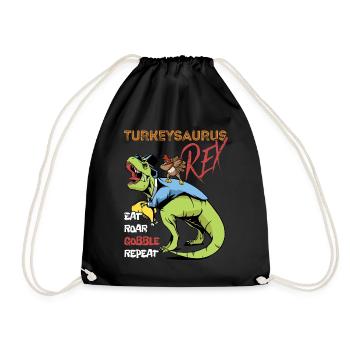 Les enfants drôle Turkeysaurus Rex Dab Dinde Dino - Sac de sport léger - noir - Devant