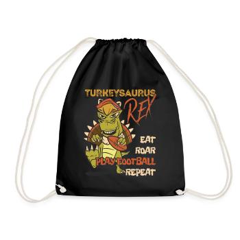 Les enfants drôle Turkeysaurus Rex Dab Dinde Dino - Sac de sport léger - noir - Devant