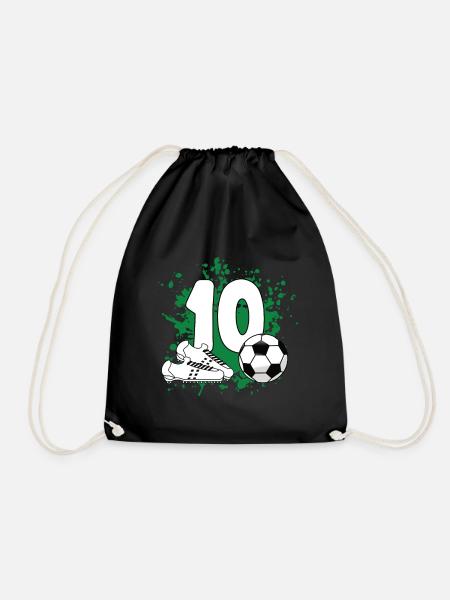 Fußballgeburtstag 10. Geburtstag - Turnbeutel - Schwarz