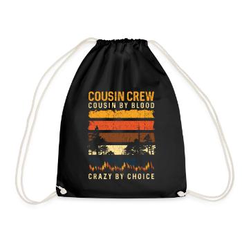 Crazy Cousin Crew Camping Camp - Turnbeutel - Schwarz - Vorne