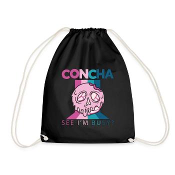 Concha Voir Je suis occupé Amateur de pâtisserie de pain de coquille sucrée - Sac de sport léger - noir - Devant
