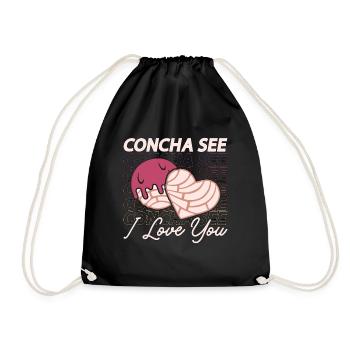 Concha See I Love You Conchas mexicaines de pain sucré - Sac de sport léger - noir - Devant