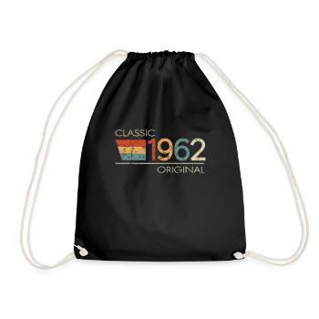 1962 Birthday Classic Original - Drawstring Bag - black - Front