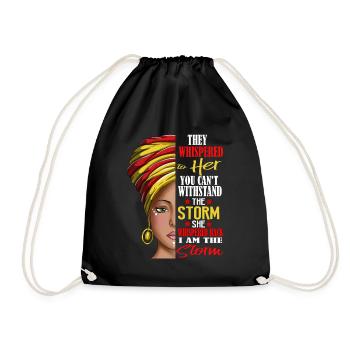 Be The Storm Strong Woman Girl Girl Power - Drawstring Bag - black - Front