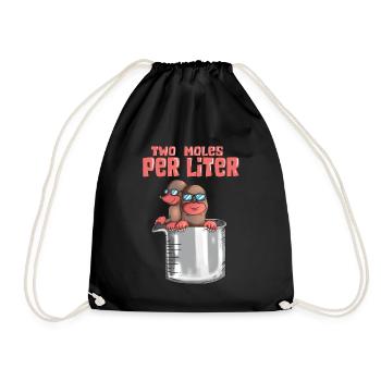 Two Moles Per Liter Chemistry Teacher Student - Drawstring Bag - black - Front