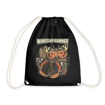 Vintage Butterfly Butterfly Butterfly Saying - Drawstring Bag - black - Front