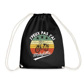 J'Peux Pas J'ai Mobylette Cadeaux Vintage Humour - Sac de sport léger - noir - Devant
