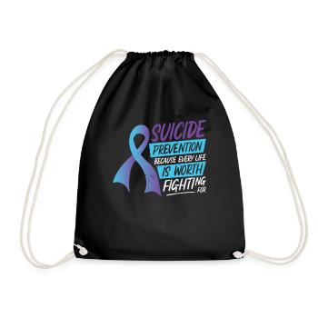 Mental Health Support Week Suicide Prevention - Drawstring Bag - black - Front