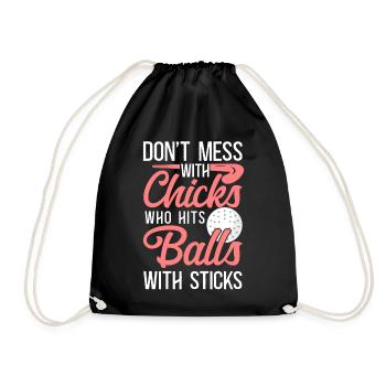 Field Hockey Adult Humor Don't - Drawstring Bag - black - Front