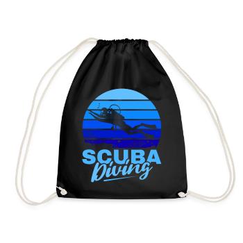 Scuba Diving, Scuba Diving, Holiday Sea Diver - Drawstring Bag - black - Front