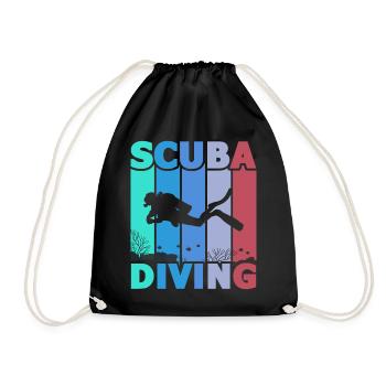Scuba Diving, Scuba Diving, Holiday Sea Diver - Drawstring Bag - black - Front