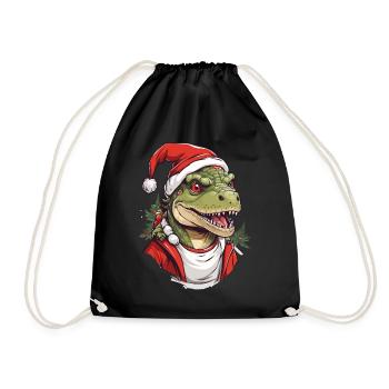 Drôle de Noël dinosaure Père Noël - Sac de sport léger - noir - Devant