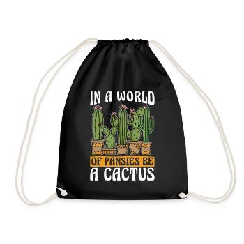 Succulent In A World Of Pansies Be A Botanical - Drawstring Bag - black - Front