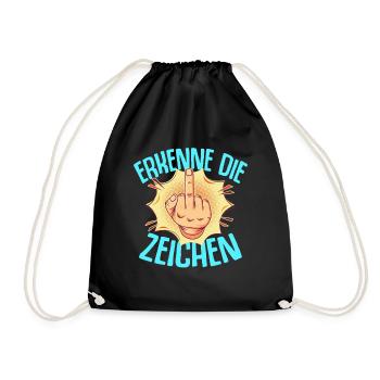 Mittelfinger Skelett Hand Funshirt Stinkefinger - Turnbeutel - Schwarz - Vorne
