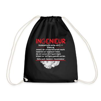 Definition Ingenieur - Turnbeutel - Schwarz - Vorne