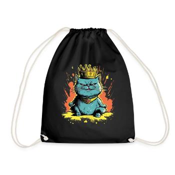 King Cat Royal Majestic Kawaii Anime Cat - Turnbeutel - Schwarz - Vorne