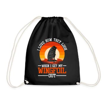 Wingsurfing Foil Wing Wing Boarding Wing Foiling - Turnbeutel - Schwarz - Vorne