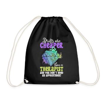 Stickerei Handwerk Hobby Diamond Painter Diamond - Turnbeutel - Schwarz - Vorne