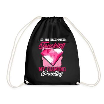 Stickerei Handwerk Hobby Diamond Painter Diamond - Turnbeutel - Schwarz - Vorne
