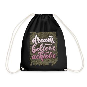 Career dream, funny saying, motivation - Drawstring Bag - black - Front