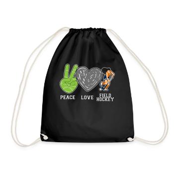 Field Hockey Peace Love Field - Drawstring Bag - black - Front
