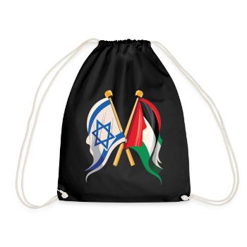Unity for Peace Flags of Israel Palestine - Drawstring Bag - black - Front