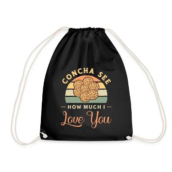 Concha Voir combien je t’aime Pain sucré mexicain - Sac de sport léger - noir - Devant