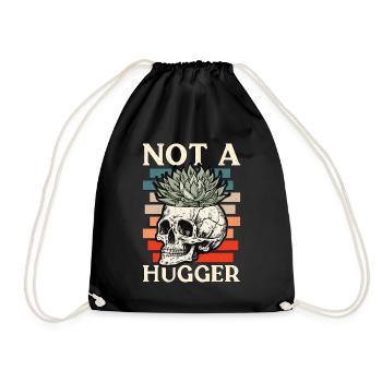 Succulent Not A Hugger Loves Cactus Plants Garden - Drawstring Bag - black - Front