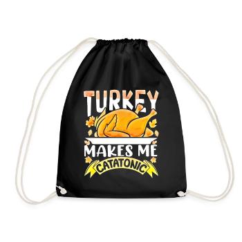 La dinde me rend catatonique - Drôle pour Thanksgiving - Sac de sport léger - noir - Devant