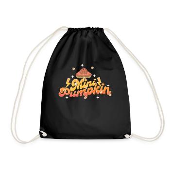 Funny Little Pumpkin Retro Thanksgiving Women - Drawstring Bag - black - Front